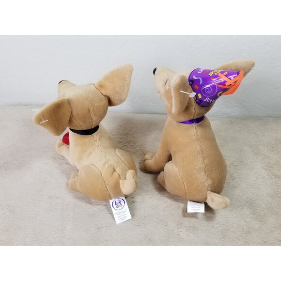 Taco Bell Chihuahua New Year 2000 Merchandise 6" Stuffed Animal Plush x2 Vtg - Picture 6 of 12
